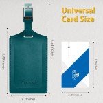 Summer Green Faux Leather Luggage Tags - 2 Pack