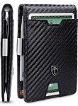 Slim RFID Bifold Wallet with Money Clip - Carbon