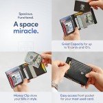 Slim RFID Bifold Wallet with Money Clip - Carbon