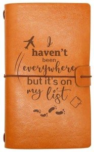 World Traveler Journal,Travelers Gift,Travel Adventure Awaits,Gifts for Who Like To Travel,I Haven't Been Everywhere But It's On My List-Camper Gift-Travel Gift-Refillable Travel Photo Diary Journal