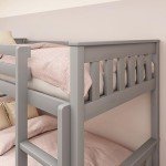 Blisswood Twin Over Twin Wooden Bunk Bed - Grey