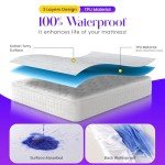 Cotton Waterproof Mattress Protector for Double Beds