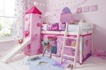 White Mid Sleeper Cabin Bed with Fairy Tent
