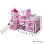 White Mid Sleeper Cabin Bed with Fairy Tent
