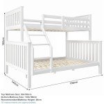 Blisswood Triple Bunk Bed - Solid Pine, White