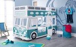 Julian Bowen Campervan Single Bunk Bed, White/Green