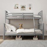 Blisswood Triple Bunk Bed with Mattresses (Grey)