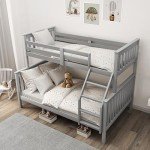 Blisswood Triple Bunk Bed with Mattresses (Grey)