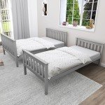 Blisswood Triple Bunk Bed with Mattresses (Grey)