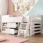Kids' Wooden Bunk Bed with Storage Drawers