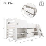 Kids' Wooden Bunk Bed with Storage Drawers
