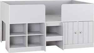 Dove Grey Low Sleeper Bed with Storage for Kids