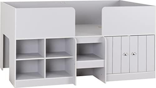 Dove Grey Low Sleeper Bed With Storage For Kids