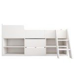 Kids' Wooden Bunk Bed with Storage Drawers
