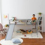 White Solid Pine Bunk Bed with Slide 3FT