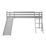 White Solid Pine Bunk Bed with Slide 3FT