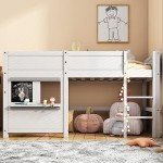 Jovify Wooden Bunk Bed With Blackboards And Shelf