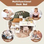 White Mid-Sleeper Bunk Bed with Desk & Storage