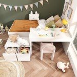White Mid-Sleeper Bunk Bed with Desk & Storage