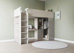 Seconique Jupiter White/Grey High Sleeper Bunk Bed