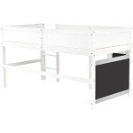 Jovify Wooden Bunk Bed With Blackboards And Shelf