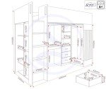 Seconique Jupiter White/Grey High Sleeper Bunk Bed