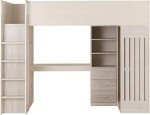 Seconique Jupiter White/Grey High Sleeper Bunk Bed