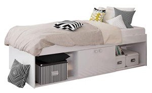 White Low Sleeper Kids Bunk Bed with Storage