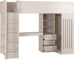 Seconique Jupiter White/Grey High Sleeper Bunk Bed