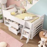 Kids' Wooden Bunk Bed with Storage Drawers