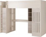 Seconique Jupiter White/Grey High Sleeper Bunk Bed