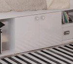 White Low Sleeper Kids Bunk Bed with Storage