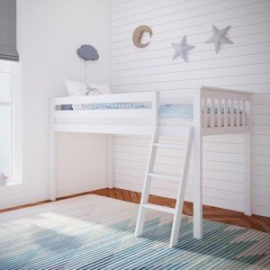 Max and Lily White Cabin Bed for Kids