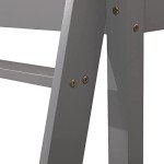 Kids Mid Sleeper Solid Pine Bunk Bed Grey