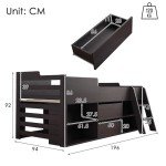 AYOROF Kids Cabin Bunk Bed with Storage Drawers