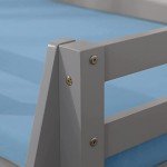 Kids Mid Sleeper Solid Pine Bunk Bed Grey