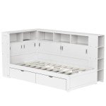 Multifunctional Bunk Bed with Trundle and Storage