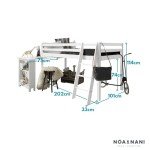 Noa And Nani White Cabin Bunk Bed With Desk