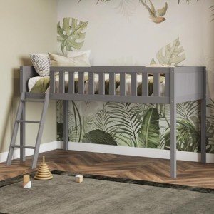 Stylish Grey Mid Sleeper Bed with Storage