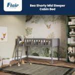 Stylish Grey Mid Sleeper Bed with Storage