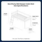 Stylish Grey Mid Sleeper Bed with Storage