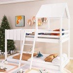Wooden Bunk Beds for Kids with Ladder & Guard Rail