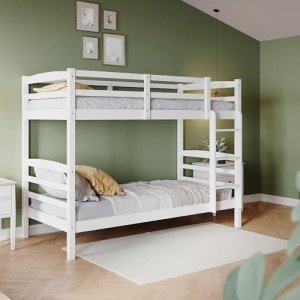 ZANOFIRA Solid Pine Bunk Bed with Ladder