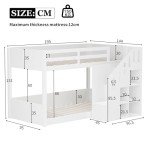 Kids' Bunk Bed with Storage and Stairs - White