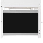 Kids' White Bunk Bed with Shelf and Anti-Graffiti