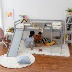 Panana Kids Bunk Bed with Slide and Ladder
