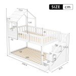 Spacious Kids Bunk Bed with Drawers and Stairs