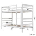 ZANOFIRA Solid Pine Bunk Bed with Ladder