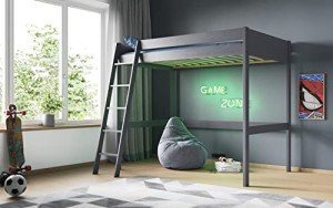 Noomi Kids Double High Sleeper Bunk Bed - Grey