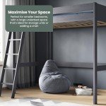 Noomi Kids Double High Sleeper Bunk Bed - Grey